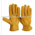 Yellow Goatskin leather Driver gloves